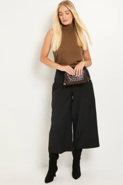 Pantalon Culotte Petite Avec Couture Latérale Apparente