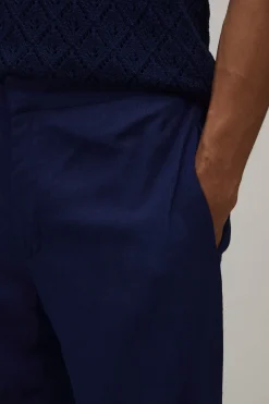 Pantalon Décontracté en Mélange de Lin Taille Half & Half