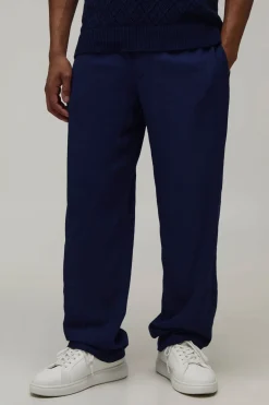 Pantalon Décontracté en Mélange de Lin Taille Half & Half