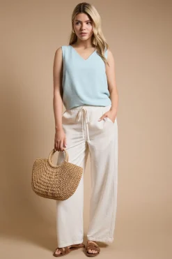 Dorothy Perkins Pantalon Décontracté En Satin Avec Cordon De Serrage Et Détails Contrastés<Femme Pantalons|Satin Et Dentelle