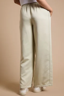 Pantalon Décontracté En Satin Petite Avec Cordon De Serrage Et Détails Contrastés