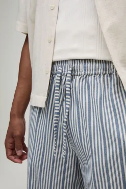 boohooMAN Pantalon Décontracté À Fines Rayures Aspect Lin<Homme Tout Afficher|Pantalons Grande Taille