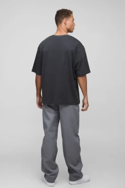 Pantalon décontracté long à taille fixe et appliqué croisé