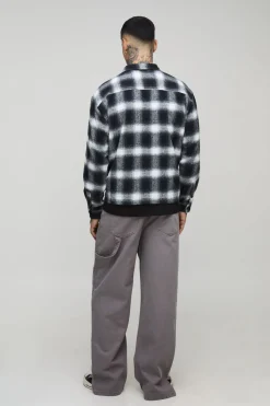 Pantalon décontracté pour hommes grands, surteinté, style charpentier, ourlet fendu, en couleur charbon