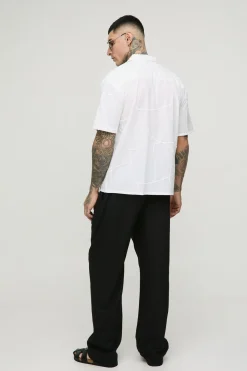 Pantalon décontracté à taille élastiquée, look lin raffiné
