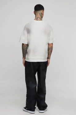 boohooMAN Pantalon de charpentier ample clouté à cordon et au look synthétique<Homme Pantalons Tall|Tout Afficher