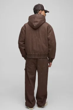 Pantalon de charpentier en sergé lavé, coupe décontractée