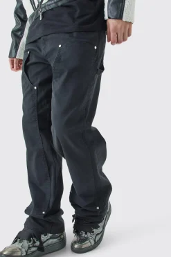 Pantalon De Charpentier En Sergé Coupe Ample Haute Avec Multiples Poches