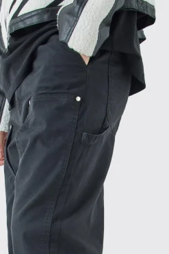 Pantalon De Charpentier En Sergé Coupe Ample Haute Avec Multiples Poches