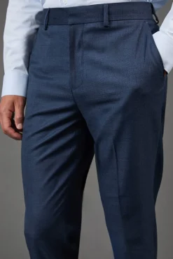 Burton Pantalon de Costume Ajusté Bleu Marine Brossé<Homme Costumes Et Tenues Formelles