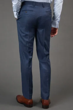 Burton Pantalon de Costume Ajusté Bleu Marine Brossé<Homme Costumes Et Tenues Formelles