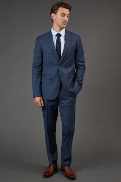 Burton Pantalon de Costume Ajusté Bleu Marine Brossé<Homme Costumes Et Tenues Formelles
