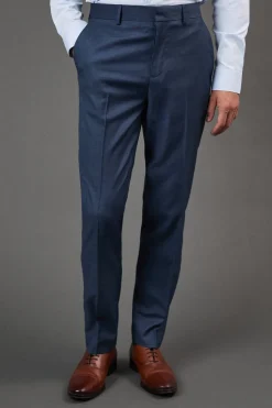 Burton Pantalon de Costume Ajusté Bleu Marine Brossé<Homme Costumes Et Tenues Formelles
