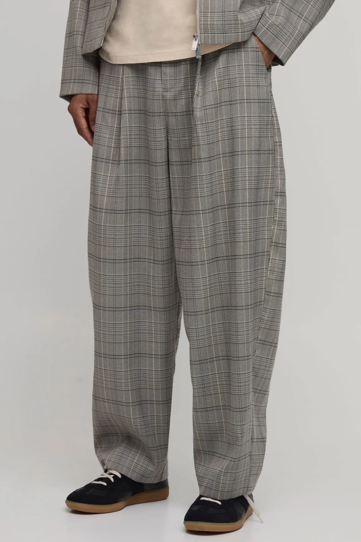 Pantalon De Costume Ajusté À Carreaux Ballon Coordonné