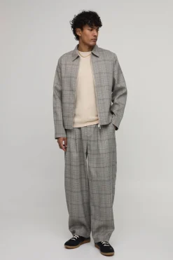 Pantalon De Costume Ajusté À Carreaux Ballon Coordonné