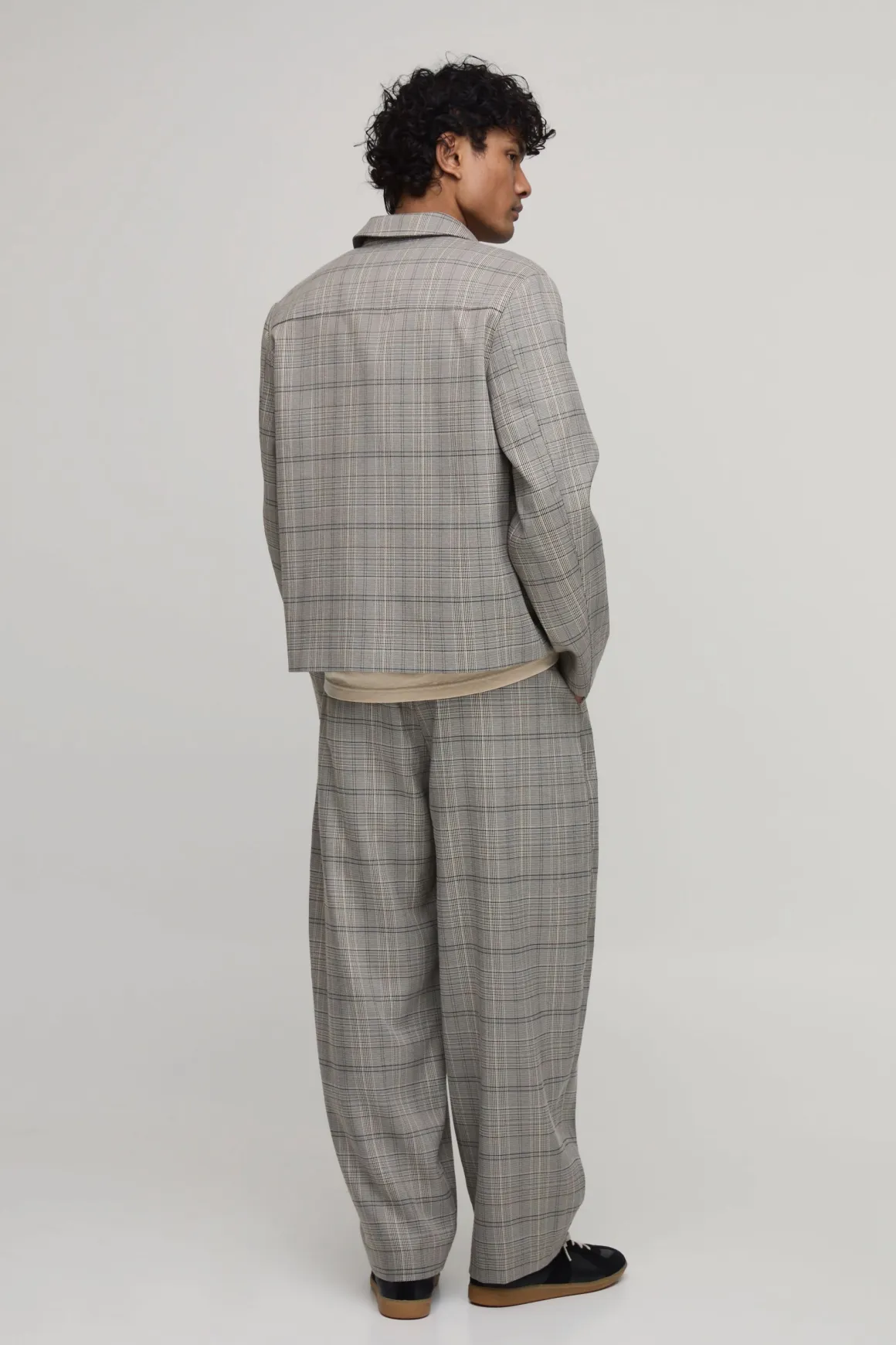 Pantalon De Costume Ajusté À Carreaux Ballon Coordonné