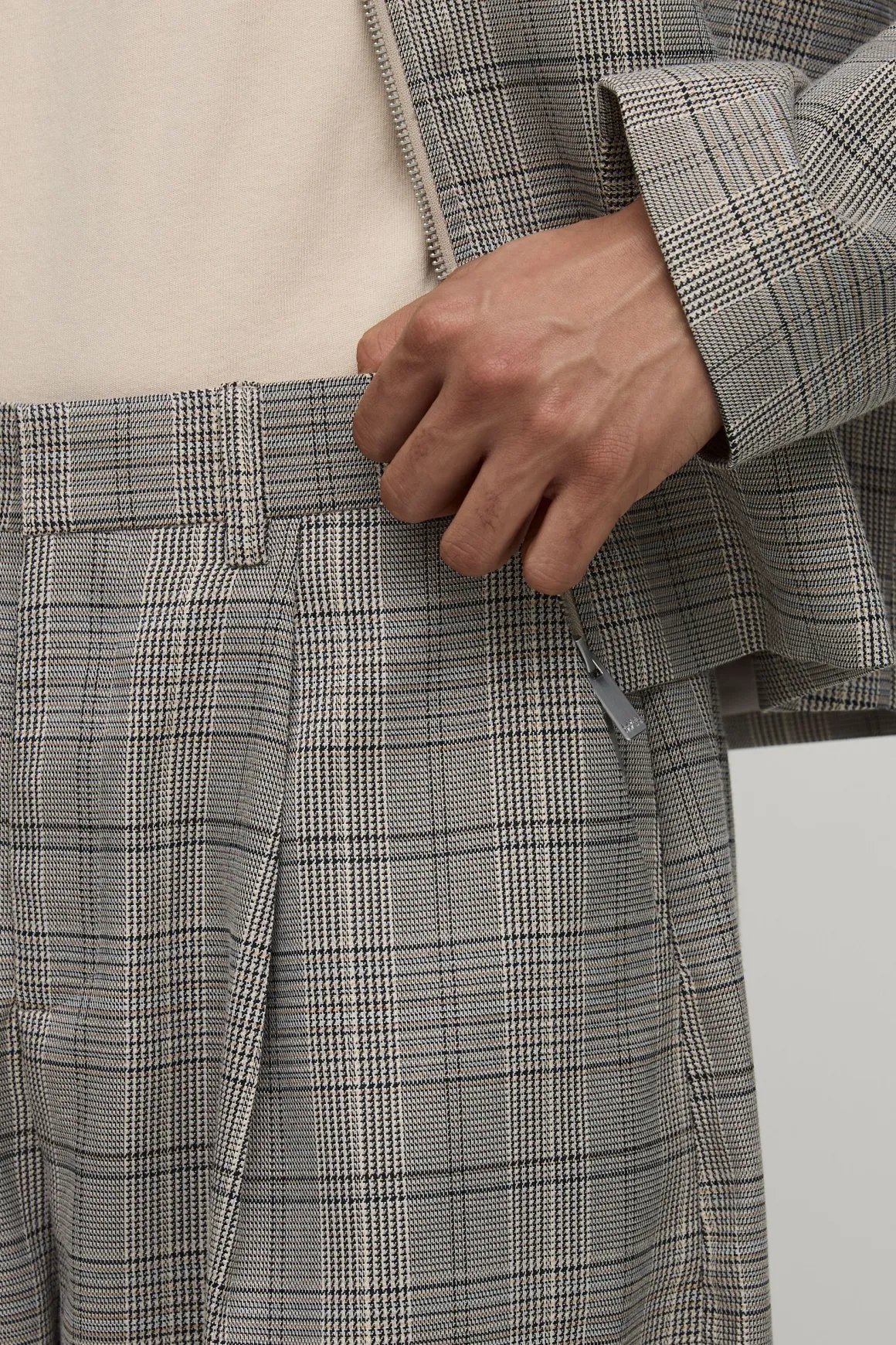 Pantalon De Costume Ajusté À Carreaux Ballon Coordonné