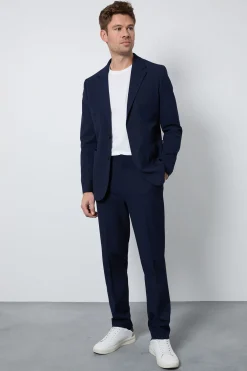Burton Pantalon De Costume Ajusté En Seersucker Indigo<Homme Costumes Et Tenues Formelles