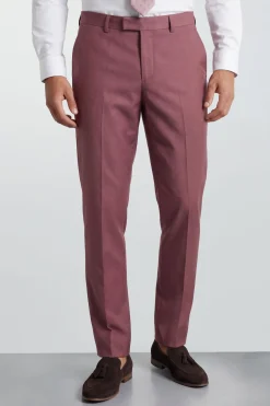 Pantalon De Costume Ajusté Rose Foncé