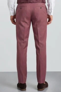 Pantalon De Costume Ajusté Rose Foncé