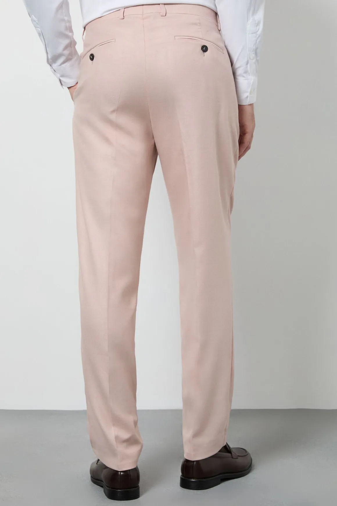 Pantalon de Costume Ajusté Rose Pâle
