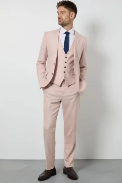 Pantalon de Costume Ajusté Rose Pâle