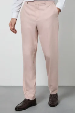 Pantalon de Costume Ajusté Rose Pâle