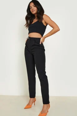 Pantalon de costume ajusté à taille haute et fuselé