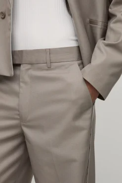 Pantalon De Costume Ajusté Évasé À Passepoil Contrastant