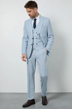 Pantalon de Costume Bleu Clair Coupe Ajustée