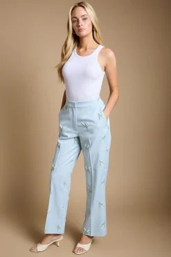 Oasis Pantalon de Costume Brodé Floral Ajusté<Femme Pantalons|Tailleurs