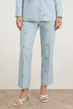 Oasis Pantalon de Costume Brodé Floral Ajusté<Femme Pantalons|Tailleurs