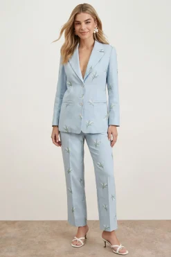Oasis Pantalon de Costume Brodé Floral Ajusté<Femme Pantalons|Tailleurs