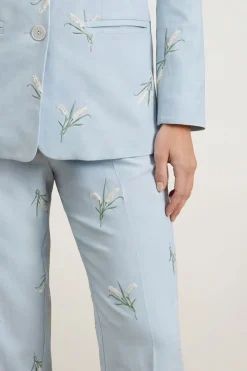 Oasis Pantalon de Costume Brodé Floral Ajusté<Femme Pantalons|Tailleurs