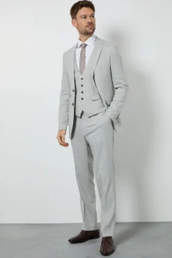 Pantalon de Costume Coupe Ajustée Gris Pâle