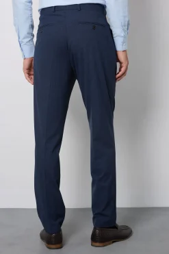 Pantalon De Costume Coupe Ajustée Bleu Marine Chiné