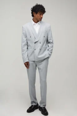 Pantalon De Costume Coupe Droite À Motif Pied-de-poule