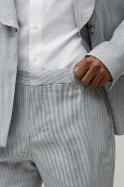 Pantalon De Costume Coupe Droite À Motif Pied-de-poule