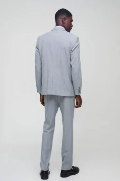 Pantalon de costume à coupe droite et motif à carreaux ton sur ton