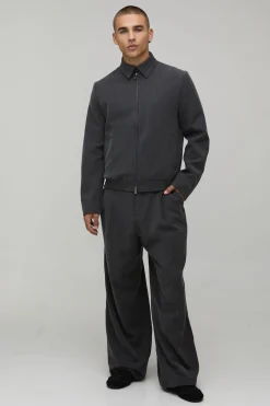 boohooMAN Pantalon De Costume Coupe Large À Motif Chevrons<Homme Ensembles