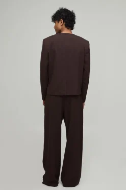 boohooMAN Pantalon De Costume Coupe Large À Double Pli Avec Ceinture<Femme Tailleurs