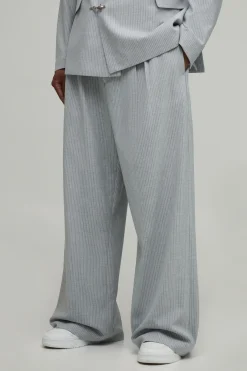 Pantalon De Costume Coupe Large À Rayures Tennis Et Plis Sur Le Devant Ajusté