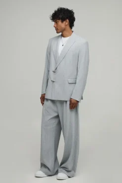 Pantalon De Costume Coupe Large À Rayures Tennis Et Plis Sur Le Devant Ajusté