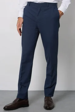 Pantalon De Costume Coupe Skinny Bleu Marine Chiné