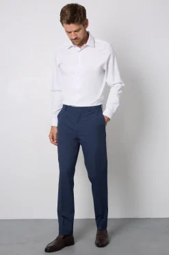 Pantalon De Costume Coupe Skinny Bleu Marine Chiné