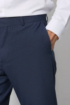 Pantalon De Costume Coupe Skinny Bleu Marine Chiné