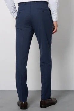 Pantalon De Costume Coupe Skinny Bleu Marine Chiné
