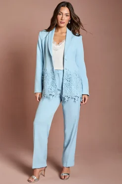 Pantalon De Costume Droit À Plis Devant