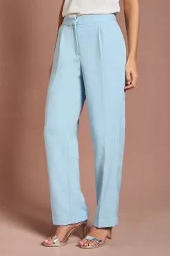 Pantalon De Costume Droit À Plis Devant