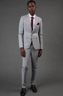 Pantalon de Costume Essential Coupe Ajustée Gris Clair